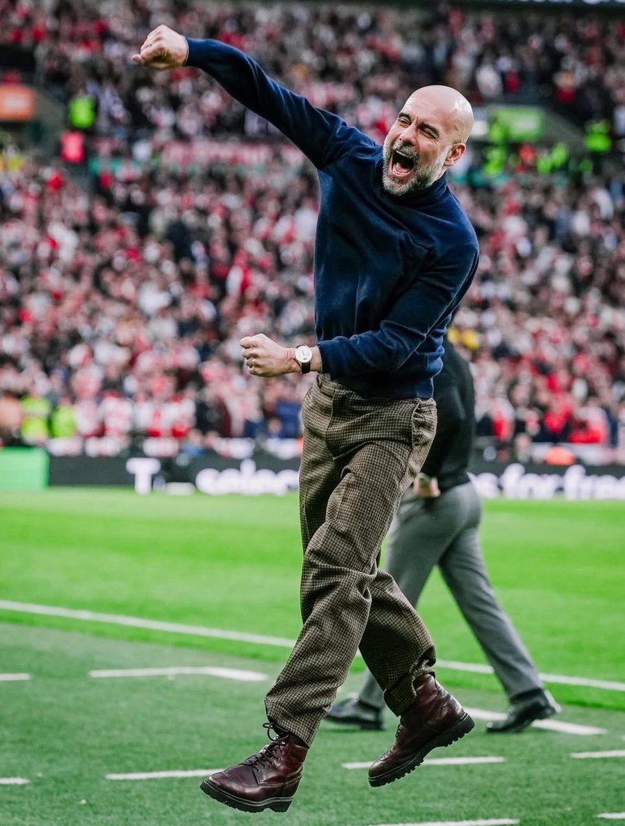 🏆 Man City's Carabao Cup final record under Pep Guardiola:

✅ 2026: Arsenal 0-2 Man City  
✅ 2021: Tottenham 0-1 Man City  
✅ 2020: Aston Villa 1-2 Man City  
✅ 2019: Chelsea 0-0 Man City (pens)  
✅ 2018: Arsenal 0-3 Man City  

🖐️ FIVE finals. FIVE trophies.

🏆