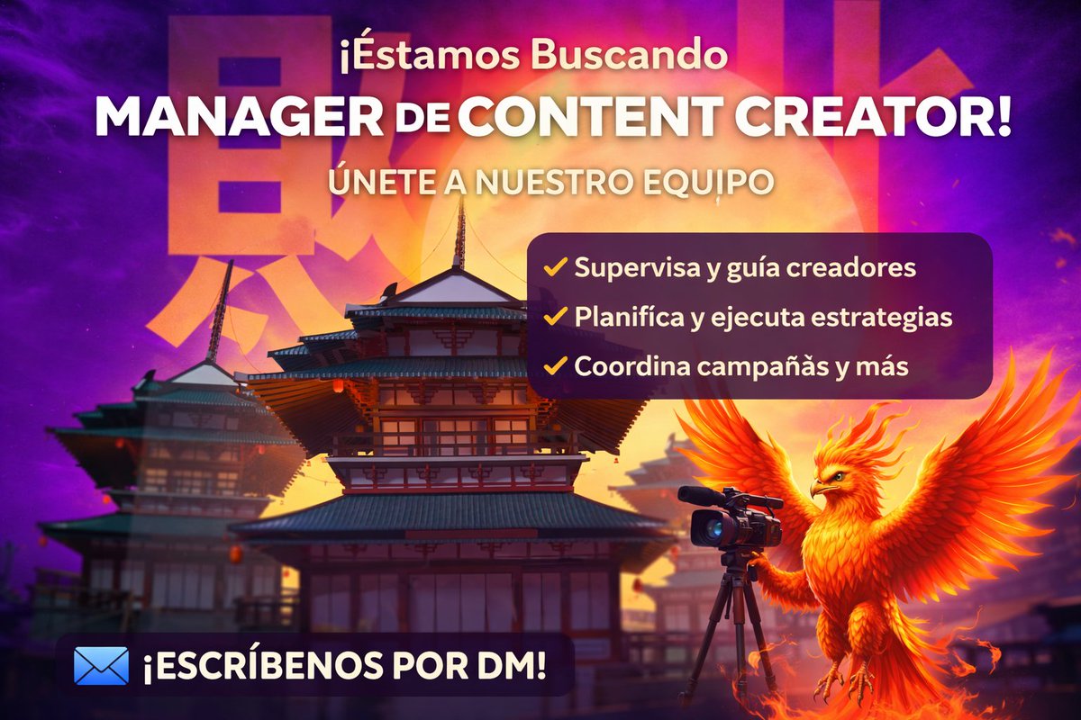 🚨 ¡Buscamos Manager de Content Creators! 🚨

¿Tienes experiencia liderando creadores y haciendo crecer contenido que conecta?
Este puesto es para ti 👇
🔥 Forma parte de nuestro equipo
📩 DM abierto