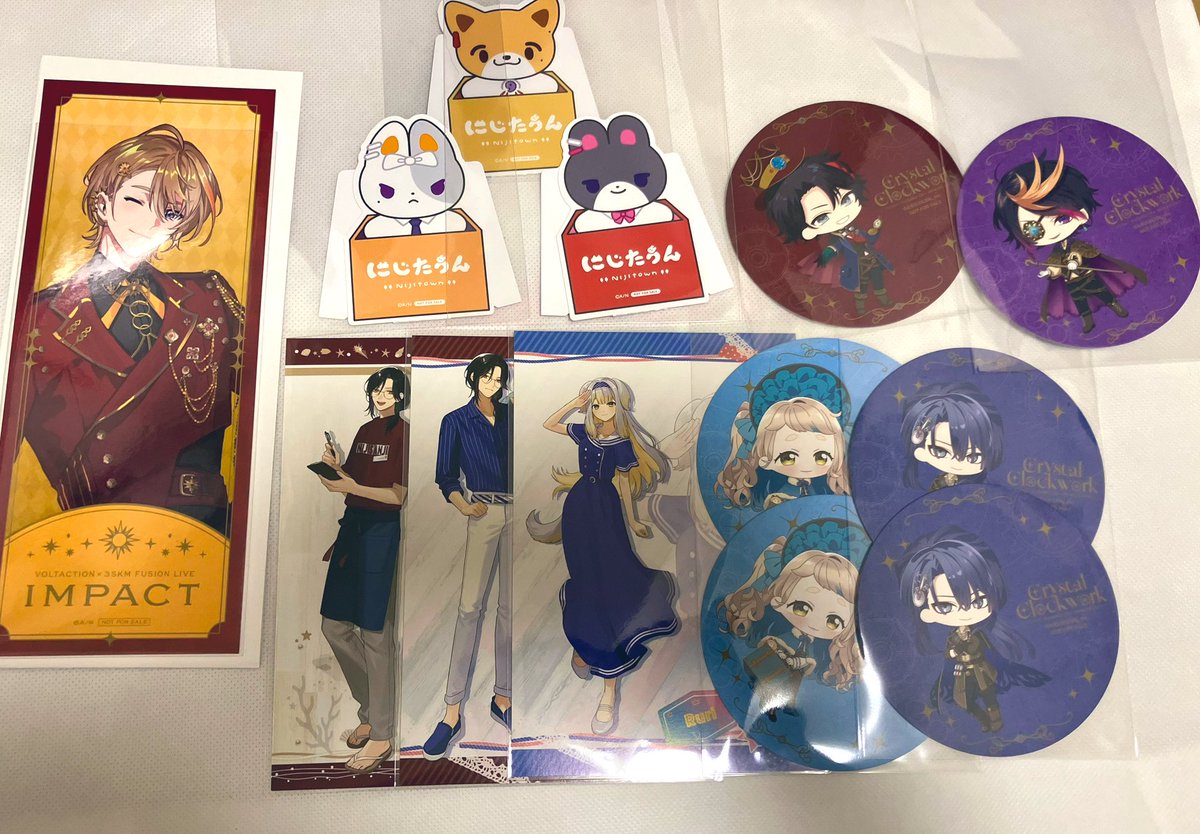 xx_fumin's tweet photo. 【譲渡】にじさんじ 8周年 7周年 ART OF NIJISANJI アニメイトカフェ スイパラ IMPACT RoseValentineランダム 缶バッジ メタルカード 特典 クリアカード チケット風カード コースター

譲：画像のもの
求：定価(特典類は希望額)＋送料

まとめての方優先ですが1点からでも
お気軽にお声がけください https://t.co/swpriMXBkQ