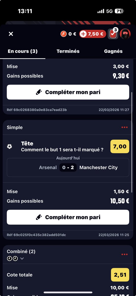 debarrosdavid7's tweet photo. coucou @Betclic, un soucis ? pourquoi ca ne paye pas le match est bien fini ? https://t.co/41y5Lo2dL6