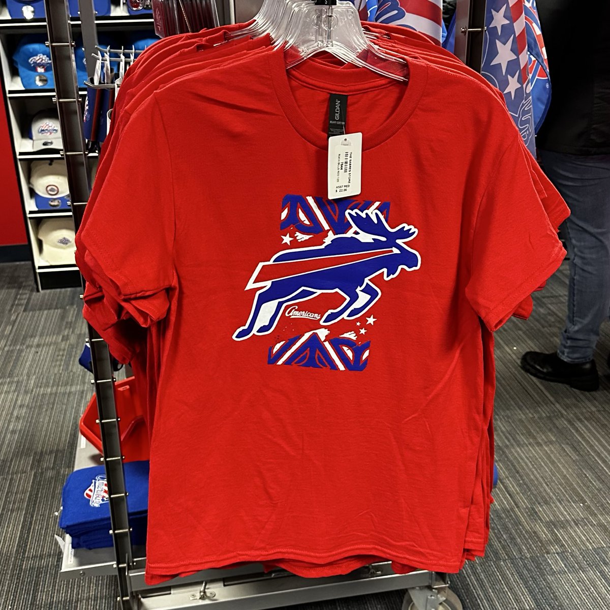 AmerksHockey's tweet photo. Bills Day merch available at the Amerks Team Store today! #LetsGoAmerks https://t.co/eTFqT18SFu