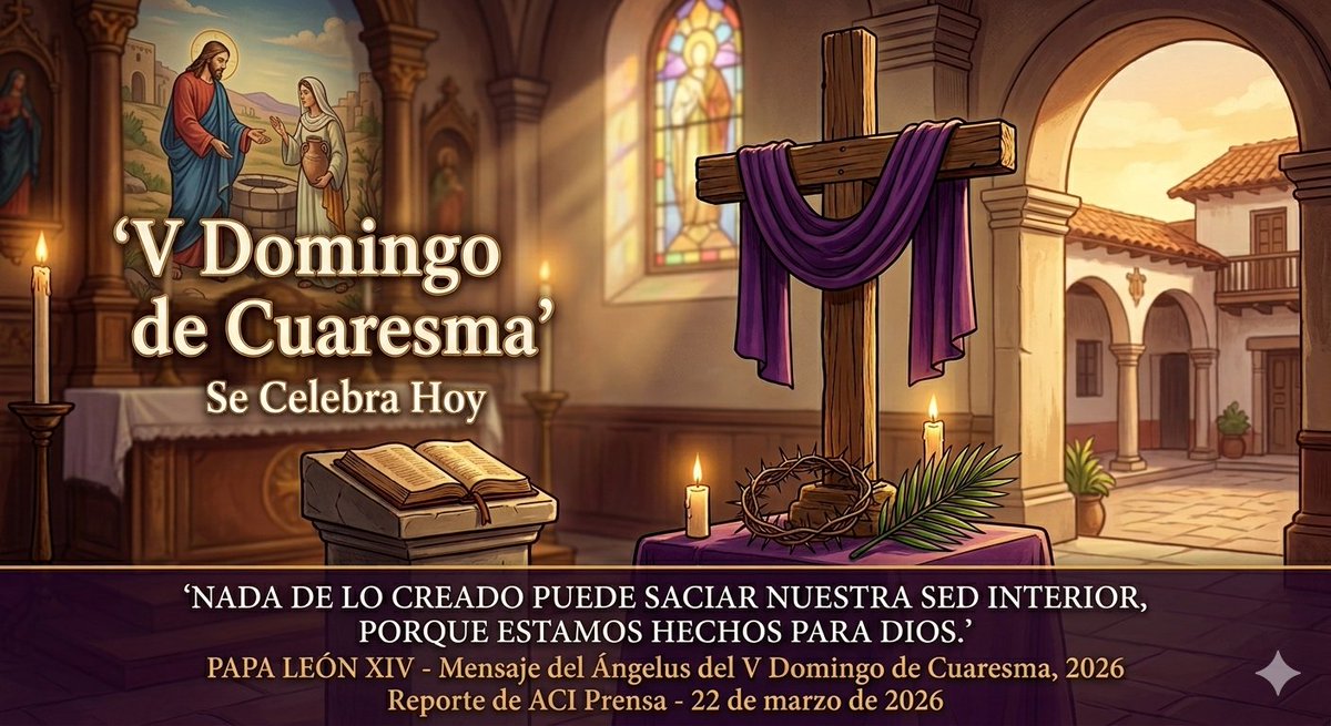 ieprnsp's tweet photo. ⛪✨ REFLEXIÓN DEL DÍA ✨⛪

Este V Domingo de Cuaresma, el Papa León XIV nos recuerda que nuestra alma tiene una sed que solo Dios puede saciar:

"Nada de lo creado puede saciar nuestra sed interior, porque estamos hechos para Dios." (Ángelus, 22/03/2026) 💧📖 https://t.co/jLDW9AtbKQ