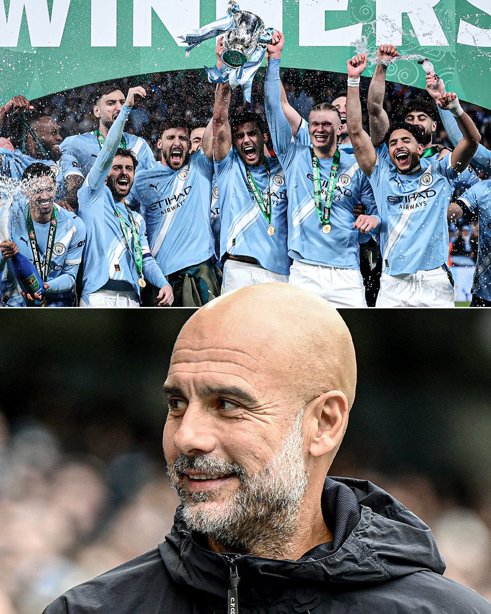 Pep Guardiola as Man City manager:

🏆 6x Premier League
🏆 5x League Cup
🏆 3x Community Shield
🏆 2x FA Cup
🏆 1x Champions League
🏆 1x UEFA Super Cup
🏆 1x FIFA Club World Cup

Absolutely ridiculous trophy cabinet in 10 years at the club 👏
