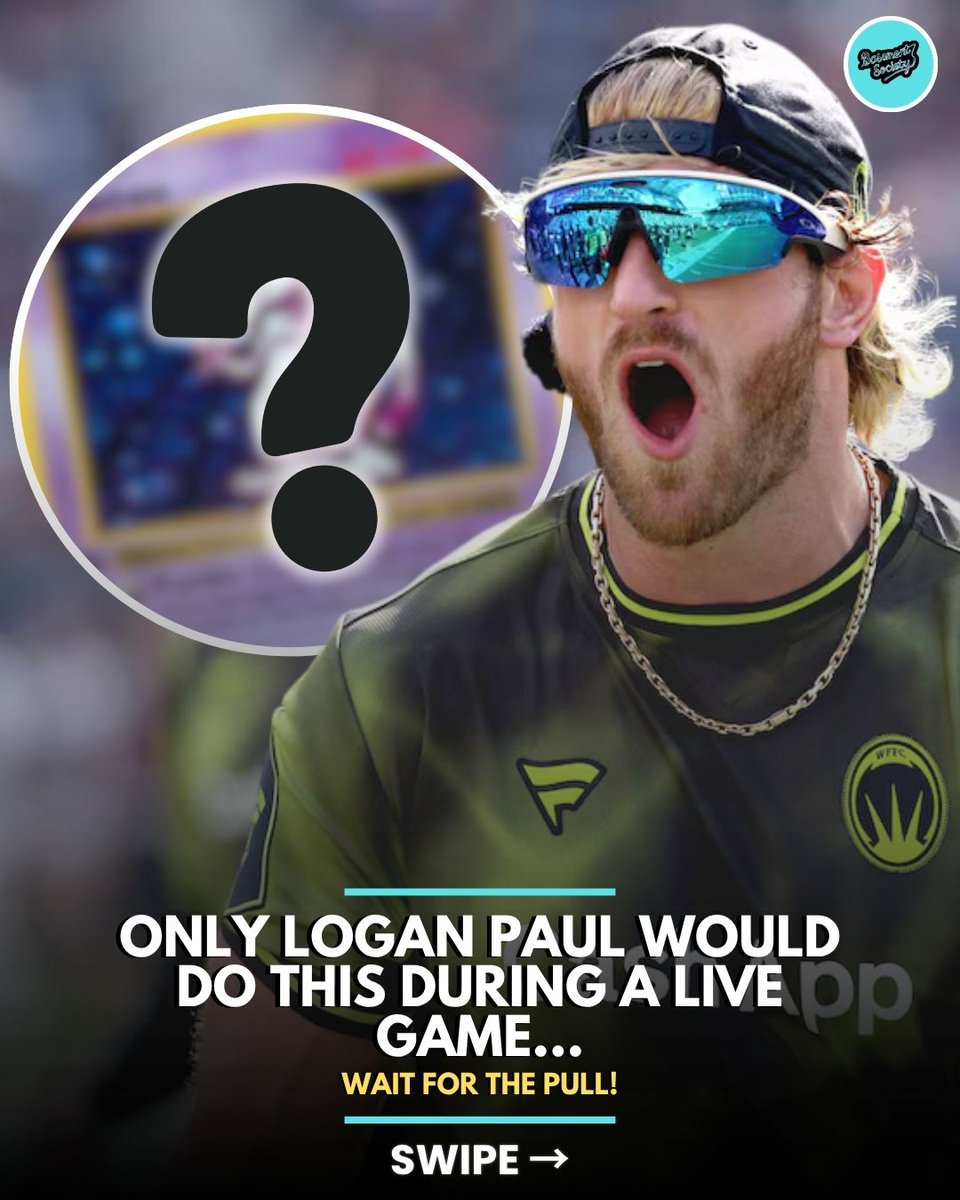 BsmntSoc's tweet image. ONLY LOGAN PAUL… 

ripping Pokémon packs MID-GAME, 

pulling a MEWTWO, 

and driving iShowSpeed absolutely NUTS 😳🔥

 Watch the chaos unfold 👀

#LoganPaul  #iShowSpeed #Pokemon #FanaticsFlagFootball