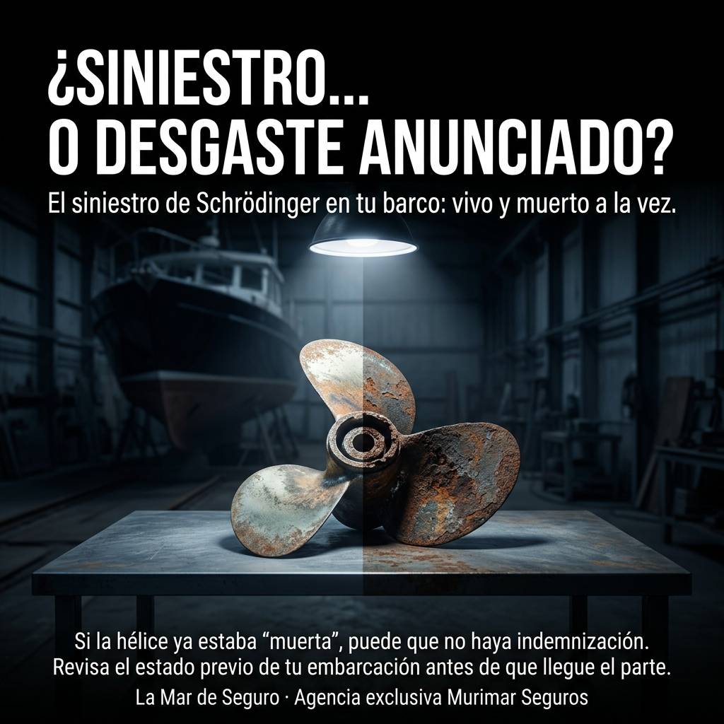 ⚙️ Es el “siniestro de Schrödinger”: en servicio, pero técnicamente inaceptable.
🔍 Mantenimiento documentado y revisión de exclusiones son esenciales.

Más info 👉 lamardeseguro.com/el-siniestro-d…​

#LaMarDeSeguro #Murimar #SeguroMarítimo #DañosPropios #Peritación <a href="/MurimarSeguros/">Murimar Seguros</a>