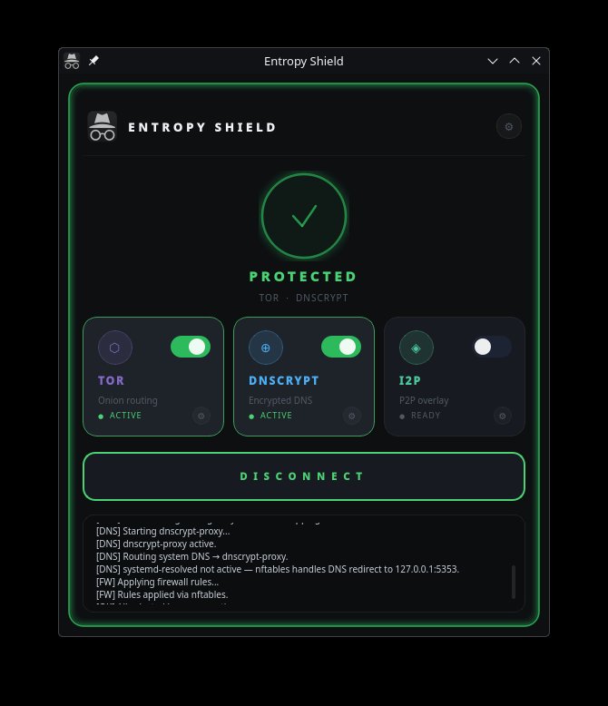 Entropy Shield A desktop application for Linux that routes your network ...