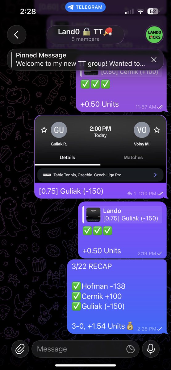 Land0Locks's tweet image. 🏓#TT group went 3-0 TODAY🤯

5-0 STRAIGHT WINNERS 

Join right now for 🆓 t.me/+jHUE2Io0XkUwM…