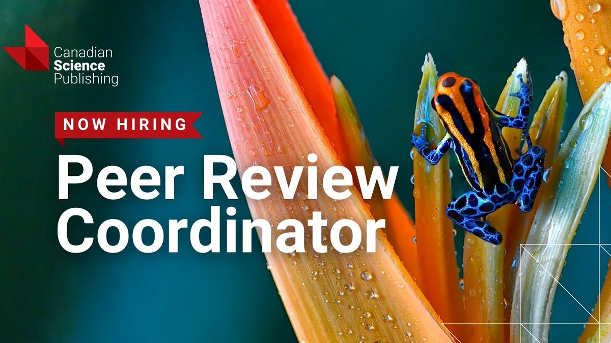 CanJPhysics's tweet photo. We’re #hiring at @cdnsciencepub.

📚 Peer Review Coordinator

Help support authors, reviewers, and editors while coordinating the peer review process for our journals. Learn more: https://t.co/RAtJkB2gGD

 #PeerReview #SciencePublishing #AcademicJobs https://t.co/HdKzOGGK8g