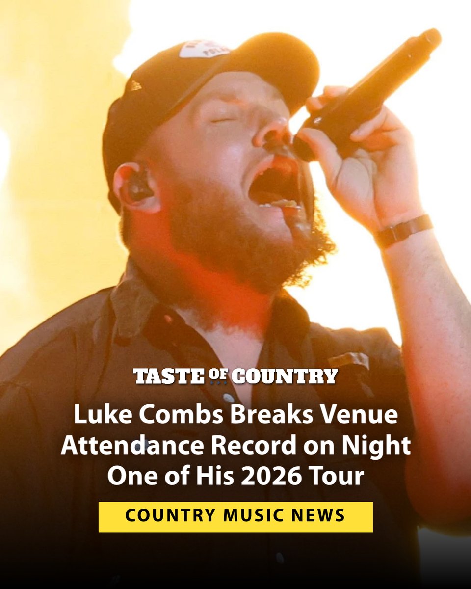 TasteOfCountry's tweet photo. Night 1 of Luke Combs' tour sold more tickets than the 2024 Super Bowl! 🤯

It also brought more fans out to Las Vegas' Allegiant Stadium than any previous concert, including events from Taylor Swift, Morgan Wallen and Beyoncé.
https://t.co/RjkEWkqd3D https://t.co/wYPOONP9ly