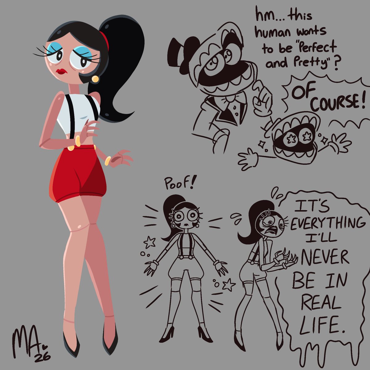 Like my other TADC OC's — she abstracts. None of my TADC OC's get to escape abstraction on my watch.