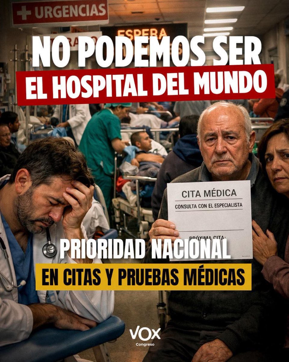 quarter14544's tweet photo. España no puede ser el hospital del mundo.

Prioridad nacional en citas y pruebas médicas.

Estás de acuerdo??  SÍ 🙋‍♂️ https://t.co/04GFKV6ZFu
