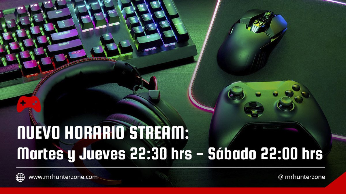 mrhunterzone's tweet photo. 🎮 ¡Nuevo horario de stream! 🔥

🗓️ Martes y Jueves – 22:30 hrs
🗓️ Sábado – 22:00 hrs
Nos vemos en vivo con más gaming, risas y buena comunidad 😎🎧
✅ https://t.co/9D6jhyS680 
✅ https://t.co/aYlRrtFMln 
✅ https://t.co/3kVYvTMNb8

#Streaming #Gaming #EnVivo https://t.co/Jnc5ADrhsu