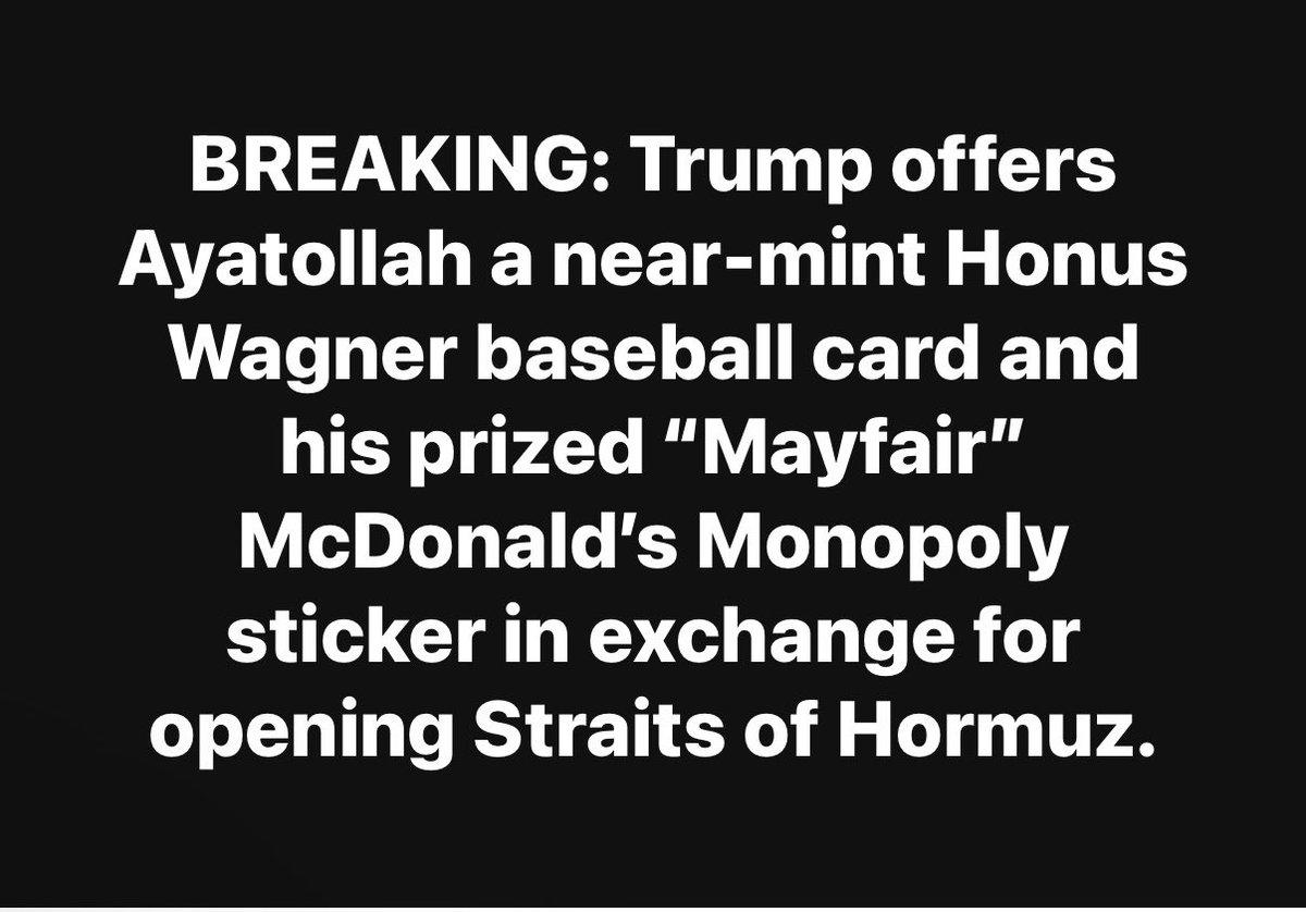 GAntalics's tweet photo. #trump #IranWar‌ #Iran @McDonalds https://t.co/uqqAO6x48t