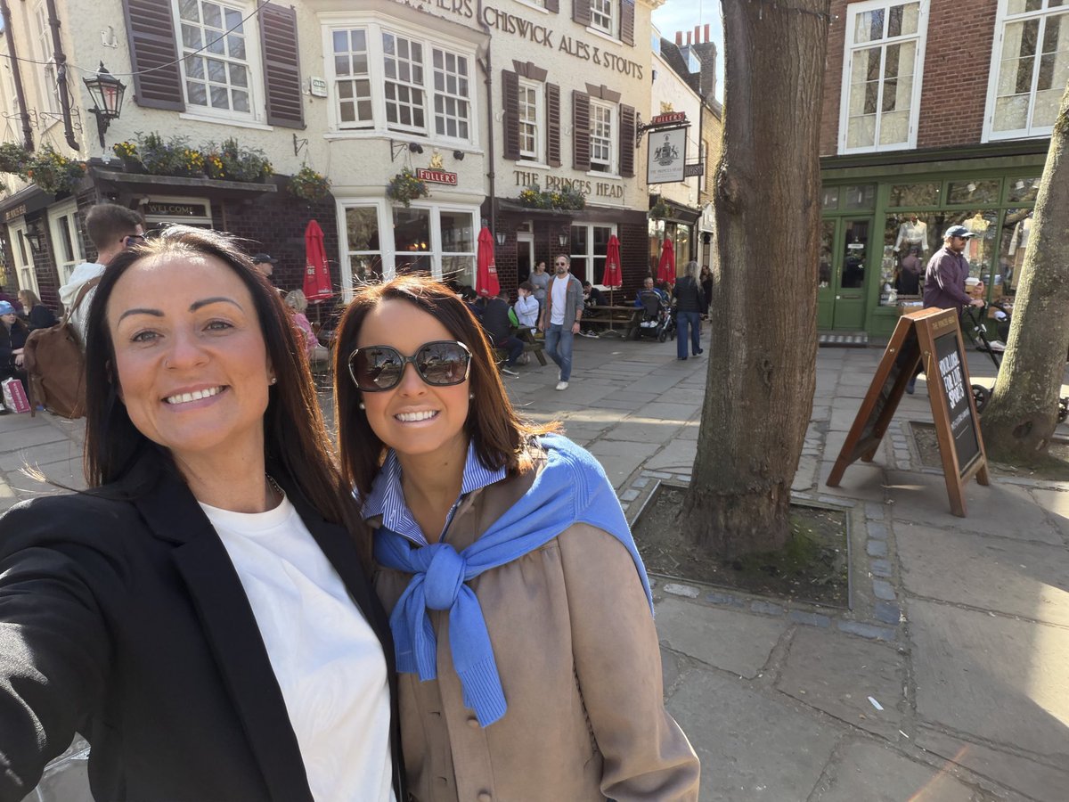 becky_badger's tweet photo. Despite being absolutely devastated not to meet @VixMyers this weekend, me &amp; wifey made the most of the weather by Ted Lasso fan girling in Richmond and fur-nephew catch ups… Pls let there be another fan event in future 🤞🏻no marmite was involved in our weekend 🥰 https://t.co/ZKDIzuvB24