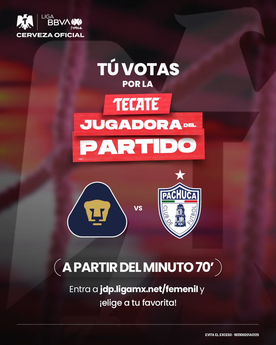 LigaBBVAFemenil's tweet photo. Momento de votar por la 🌟 #TecateJugadoraDelPartido entre @PumasMXFemenil y @TuzosFemenil
📲 Vota Aquí: https://t.co/wawu9pWiT9
@cervezatecate
#VotaciónTecateJDP | #NuestroFutFem | #FutFemDondeSea | #UNAMvsPAC https://t.co/AtDaCXmwyc