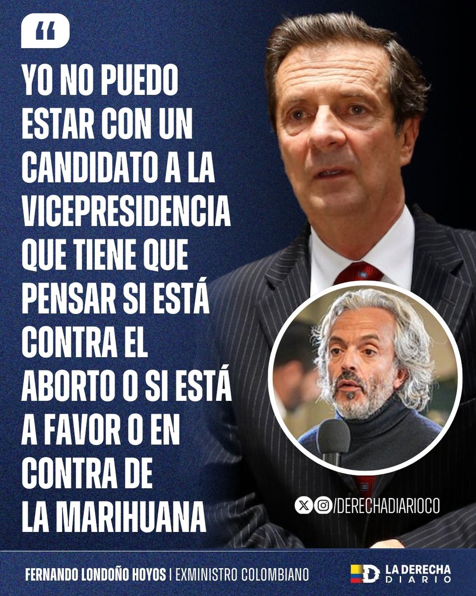 🚨🇨🇴 | CONTUNDENTE: El exministro Fernando Londoño Hoyos criticó al wokista Juan Daniel Oviedo, fórmula vicepresidencial de Paloma Valencia, y reafirmó su apoyo a Abelardo de la Espriella: "Yo no puedo estar con un candidato a la vicepresidencia que tiene que pensar si está
