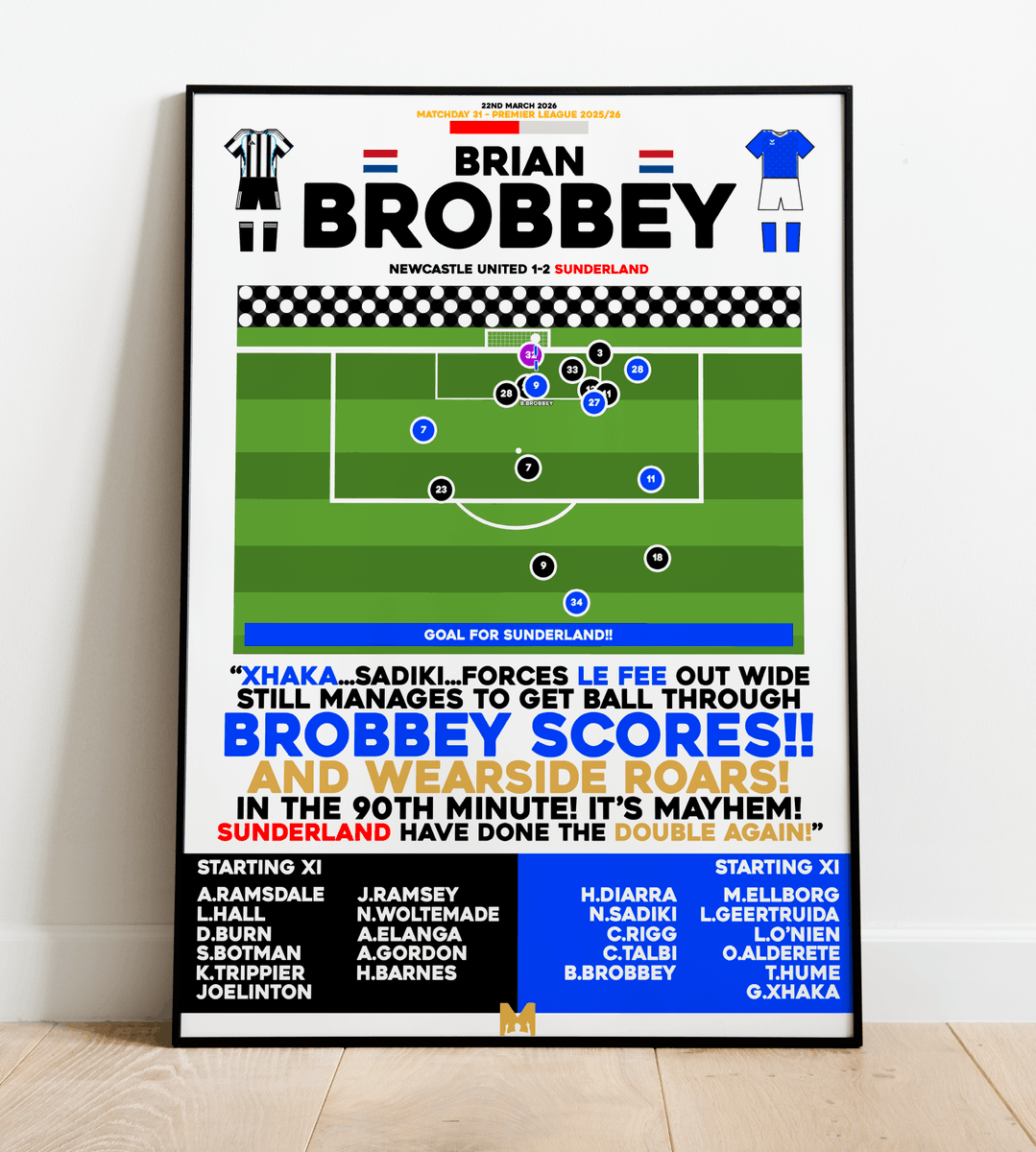 MezzalaDesigns's tweet image. 🚨NEW DROP🚨 

We're proud to launch a New Framed Print to make any Sunderland fan happy!🔴⚪️

Brian Brobbey v Newcastle United🇳🇱

CODE: 'SAFC' For 15% OFF All Items✅ 

➡️mezzaladesigns.co.uk/collections/su…

#SAFC