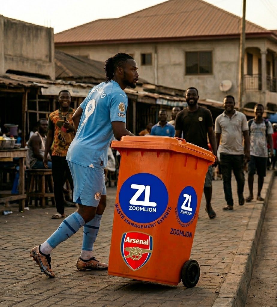 ZoomlionGhana_'s tweet photo. Zoomlion is working 24 hours, our Ghanaian brother Semenyo did not forget to keep the street clean from Arsenal (Trash).๐ฅ๐ https://t.co/d5V8AAZn8E