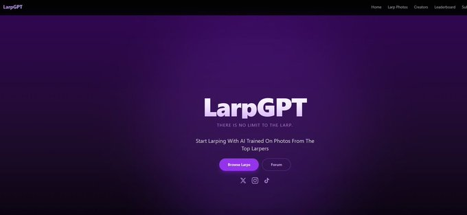 imsheepsol's tweet photo. This is actually funny asf  Everyone on tiktok has started using LarpGPT  

its going super viral    

Larping has become a huge trend and everyone is using LarpGPT to larp pics lol   

they even have a larp leaderboard  

i dmed them on tiktok i will onboard them and send them the fees 

 https://t.co/hD3YhbjXGn
