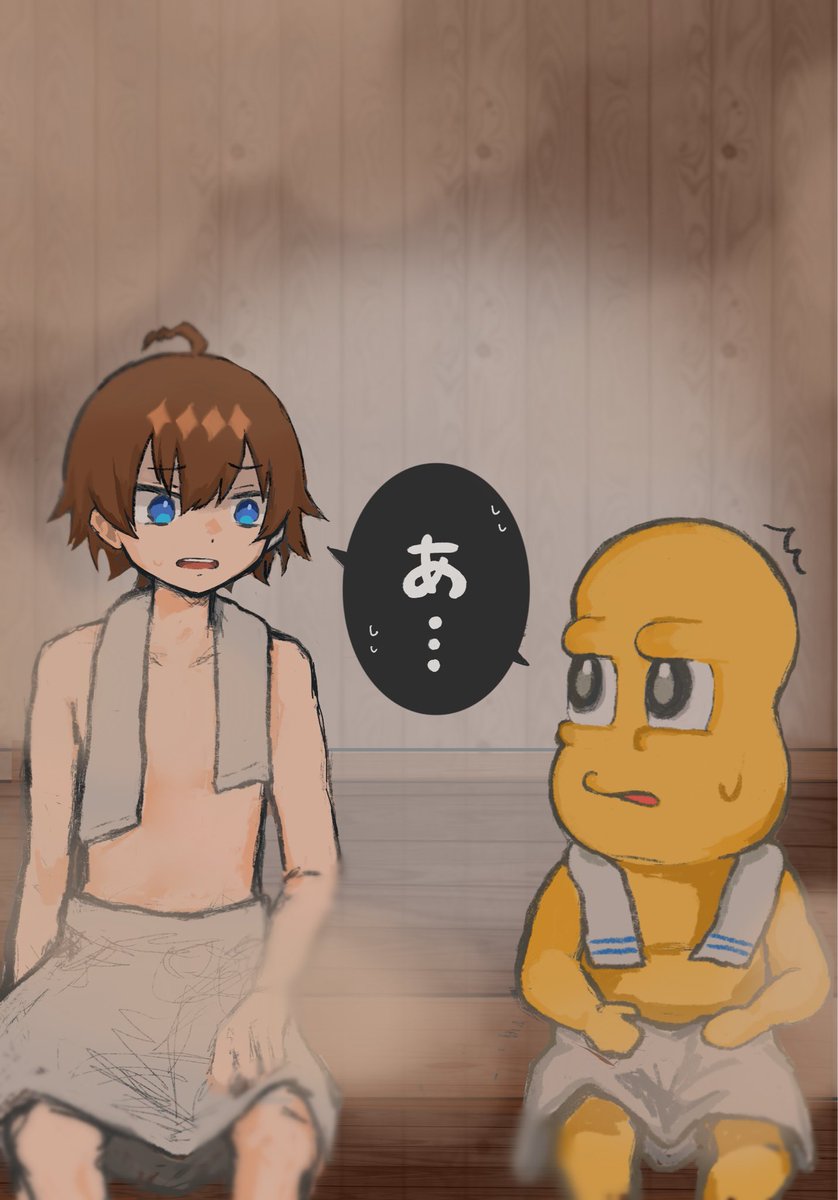 Na0Lil's tweet photo. たまたまサウナで鉢合わせて気まずくなってほしい https://t.co/T0DSfAZZ5V