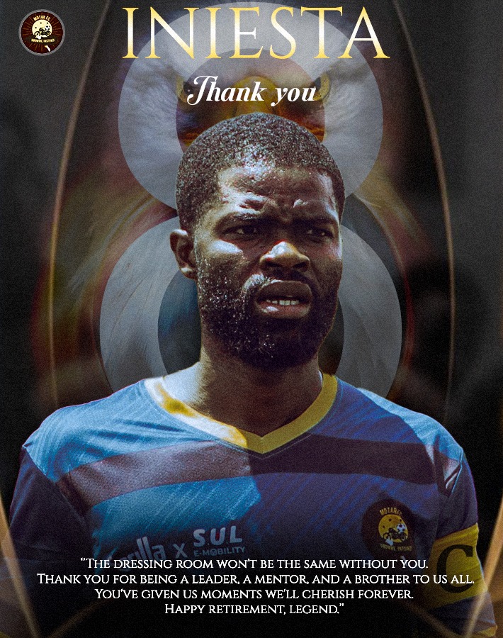 Motar_fc's tweet photo. “Thank you for your dedication, hard work, and commitment that you showed during your time playing for Motar FC. Happy Retirement (Rasta Eagle) https://t.co/RczAqB7Rpa