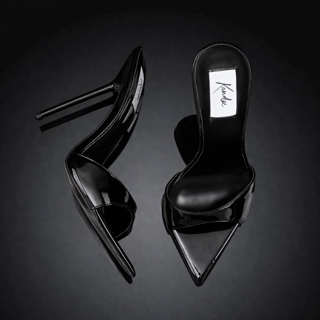 KandeeOfficial's tweet image. Midnight. Mirror. Power.

Our black high-gloss patent mules—cut to a razor point, sculpted to command every step. Not just a heel… a statement.

Handmade to reflect light like liquid obsidian. Made to be seen.

Kandee.co.uk 

#gloss #highgloss
