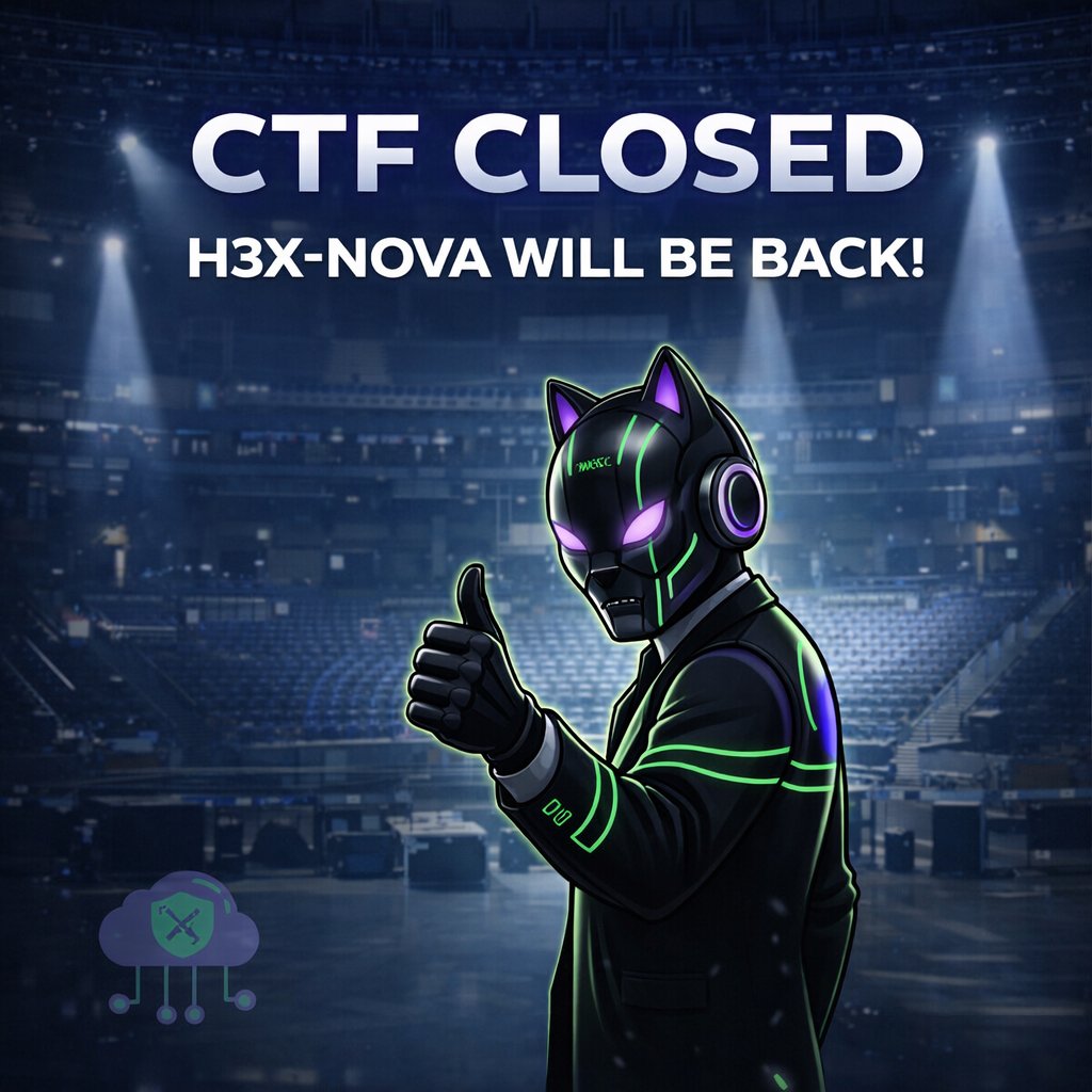 cloudvillage_dc's tweet photo. The music fades. The CTF is CLOSED. 🌑
But H3X-N0VA isn’t gone… just waiting for the next set.
If you played—respect. If you missed it—we’ll be back. ☁️⚡️
🏆 Winners: come to the Cloud Village space at 3PM to claim your prizes.
#CloudVillage #BSidesSF https://t.co/anDztjICrz