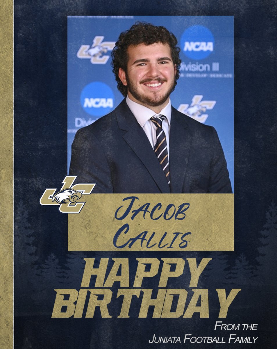 JuniataFootball's tweet photo. Juniata Football would like to wish one of our own a very Happy Birthday! 
#1Team1Fight #Birthday https://t.co/k5SI6HFdk8
