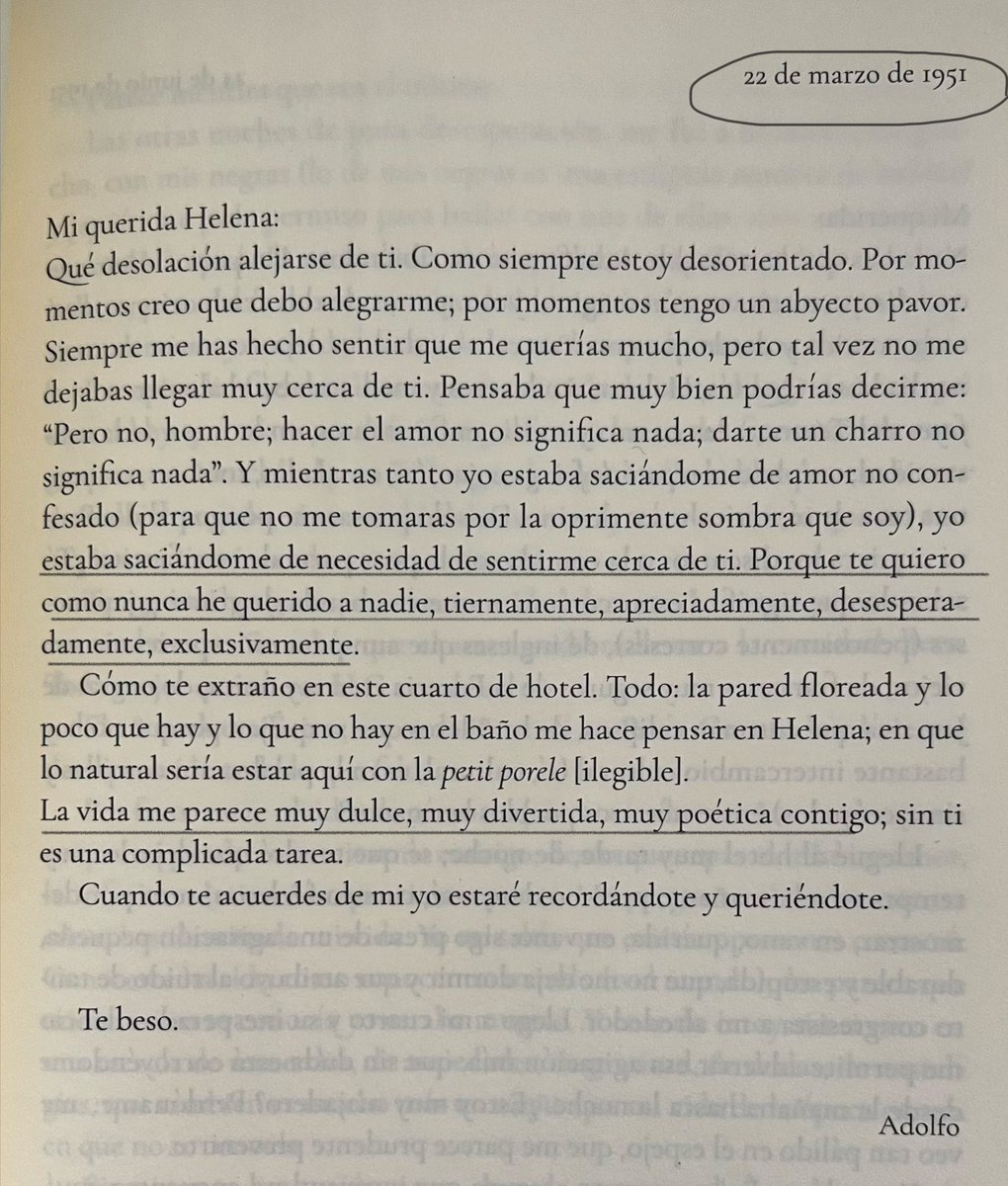 Carta de Adolfo Bioy Casares a Elena Garro
