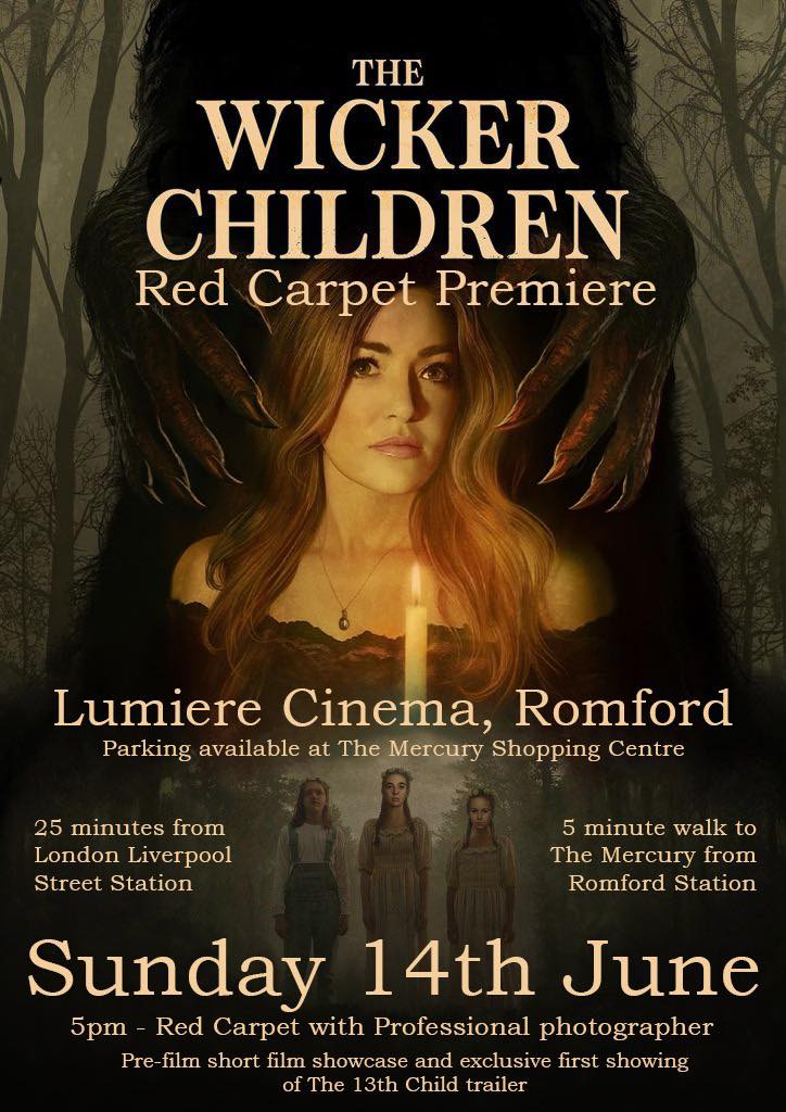 JeffKristian's tweet photo. The red carpet premiere of @JamesCrowFilm's  latest movie with me in it, 'The Wicker Children' has been announced  for 14th June at Lumiere Cinema in Romford, Essex. So I'll need a new  hat... x https://t.co/Ij2U77hgAN