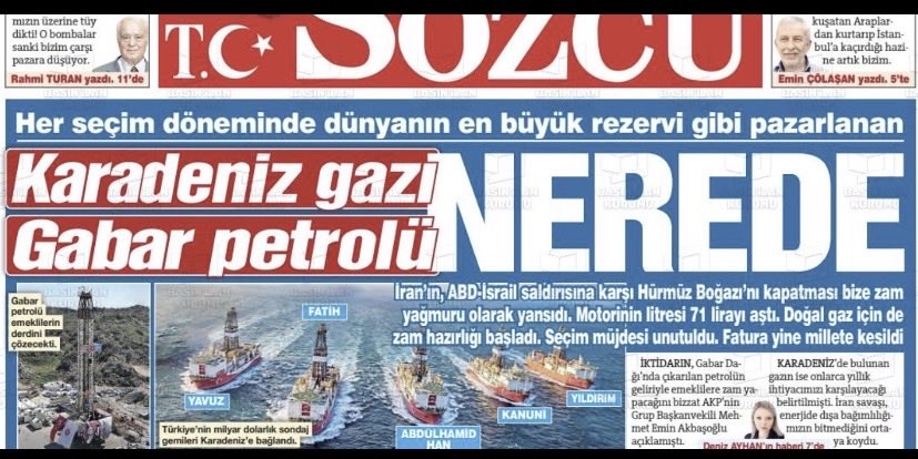 Karadeniz doğalgazı (Sakarya Gaz Sahası), Nisan 2025 itibarıyla günlük yaklaşık 8,8-9,5 milyon metreküp üretimle Türkiye'nin toplam yıllık doğalgaz ihtiyacının (konut+sanayi) yaklaşık %1 ila %2'sini karşılıyor. 
Gabar petrolü ise 2025 yılı itibarıyla 80-90 bin varille Türkiye'nin
