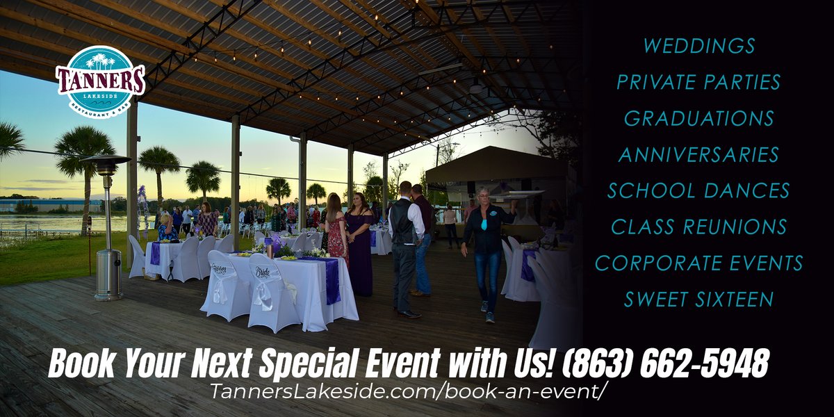LakesideTanners's tweet image. Book your next perfect event with us at Tanners Lakeside;  so many options to choose from and plenty of space for social distancing! #privateevents #specialevents #weddingparties #centralflorida