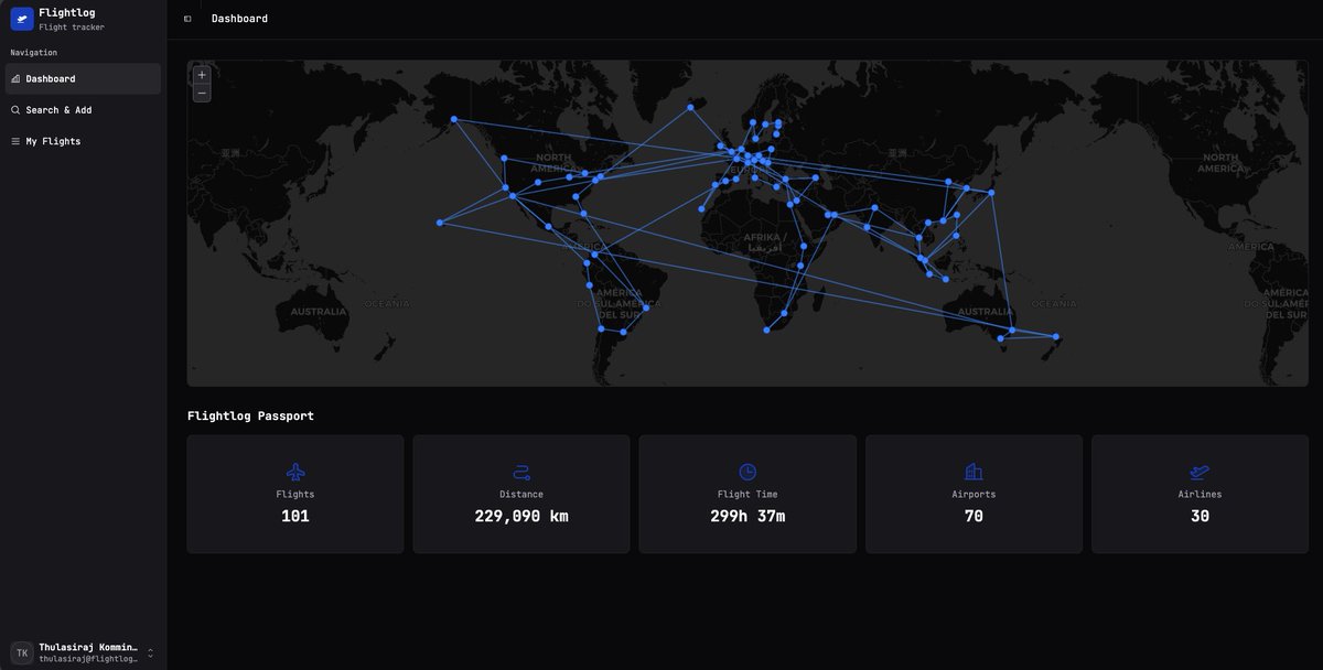 TKomminar's tweet image. Try it out and start logging ✈️
#flightlog #flighttracker #selfhosting 
github.com/thulasirajkomm…