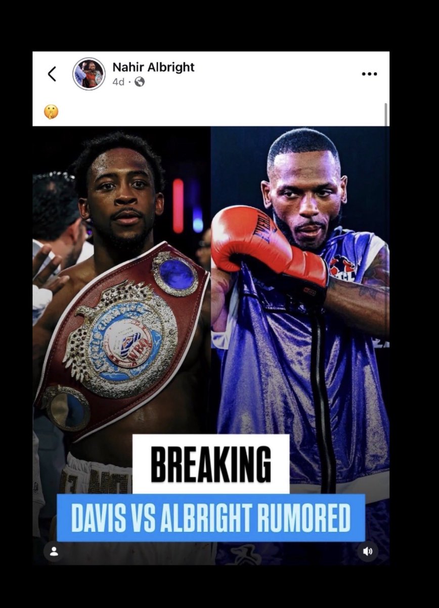 Image for the Tweet beginning: ‼️KEYSHAWN DAVIS VS NAHIR ALBRIGHT