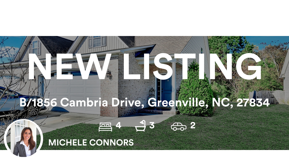🛌 4 🛀 3 🚘 2
📍 B/1856 Cambria Drive, Greenville, NC, 27834

My latest listing on RateMyAgent.
NC Broker  213723
rma.reviews/wi457ap57cm3

...
#ratemyagent #realestate