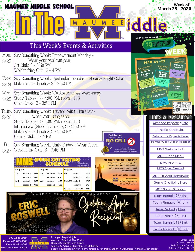 Maumee Middle School - Mrs. Wojcik tweet media