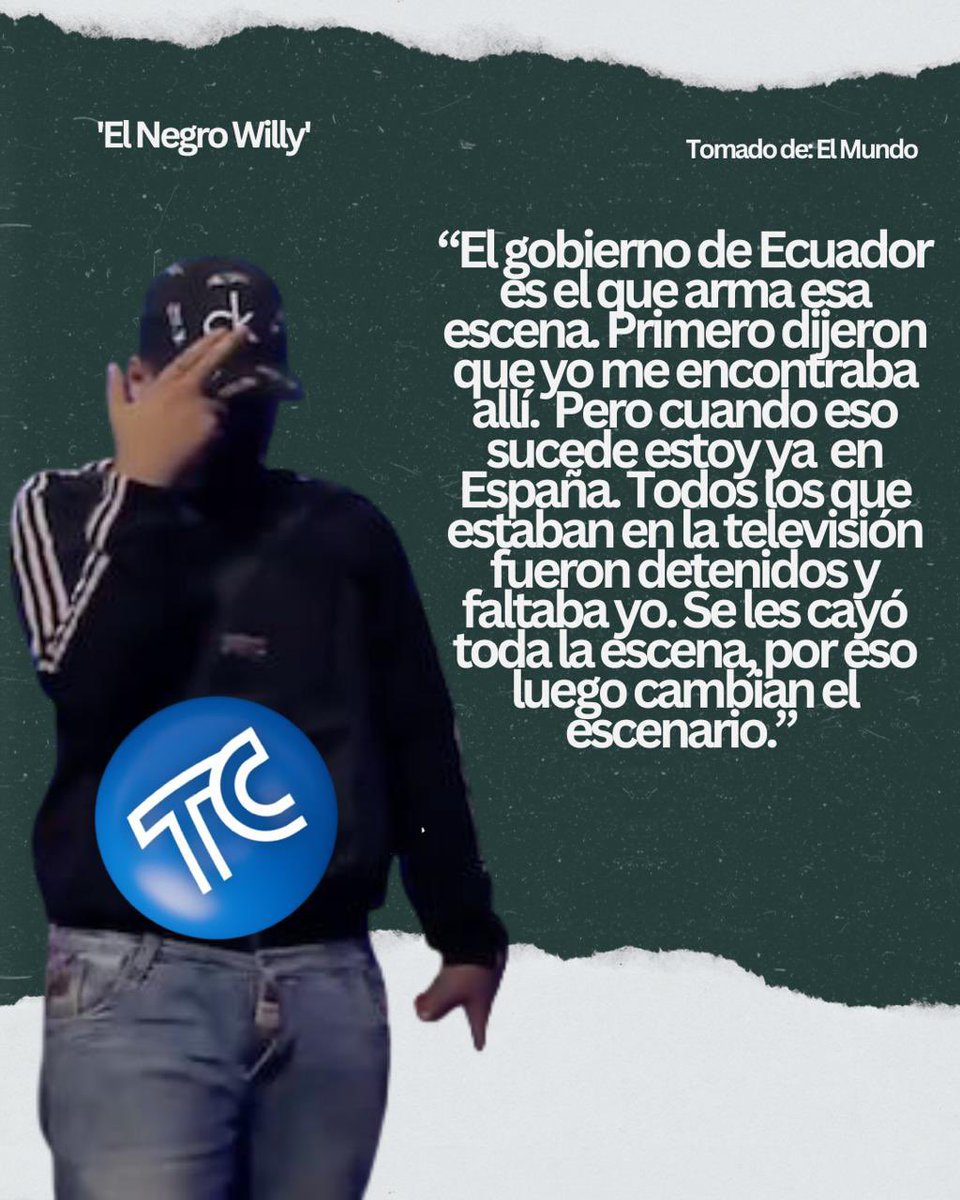 RRueda_Ermel's tweet photo. 🆘WILLY Y NOBOA ARMARON ATAQUE A TC TELEVISIÓN🆘🆘
#Bandidos
#WillianAlcívarBautista, alias (Negro Willy) cabecilla de "Los Tiguerones". Desde España, aseguró que, el ataque armado contra "TC Televisión" en 2024, fue planificado por el vil #DanielNoboa, desde el propio Gobierno. https://t.co/Ew8KZm5YPb