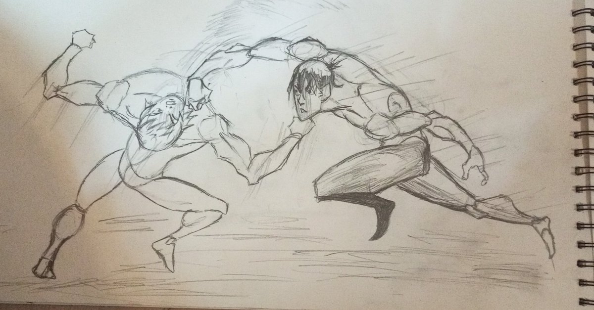 D_kidART's tweet photo. Just an artist here hoping to get some inspo....so I decided to freestyle on a dynamic fight scene without any references 
What do you guys think? 😭😩
#digitalart #traditionalart #doodle #dynamicfightscene #manga #anime #shounen #ocs #divinekidART #artistonX #artistontwitter https://t.co/GvhwFPkYxb