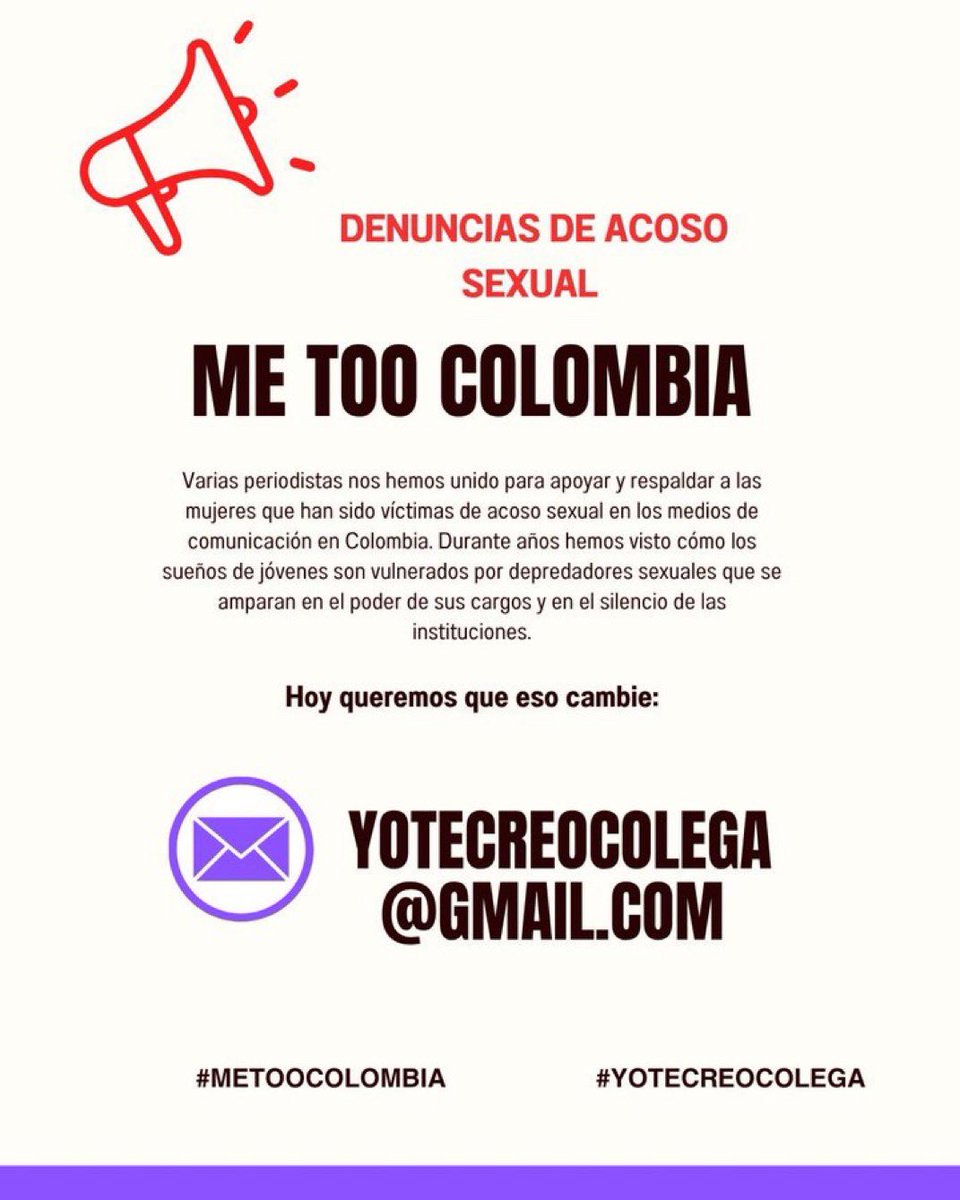 MKamilaC's tweet photo. Por Lina y por todas las mujeres valientes que han decidido hablar. ¡No están solas! 💪🏻💜💚
#NoMasPactodeSilencio https://t.co/l0zO4Cp97j