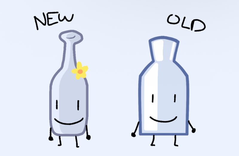 bottle bfdi bfb is this an upgrade? somethign feels off about the new ...