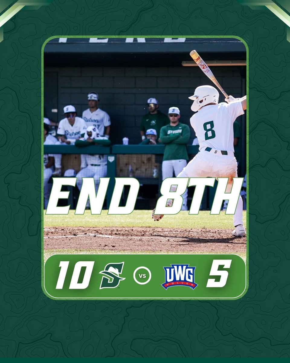 StetsonBaseball's tweet photo. Headed to the 9th. 3 more outs!
#StetsonBaseball | #OwnTheMAC https://t.co/WghXbZNhVF