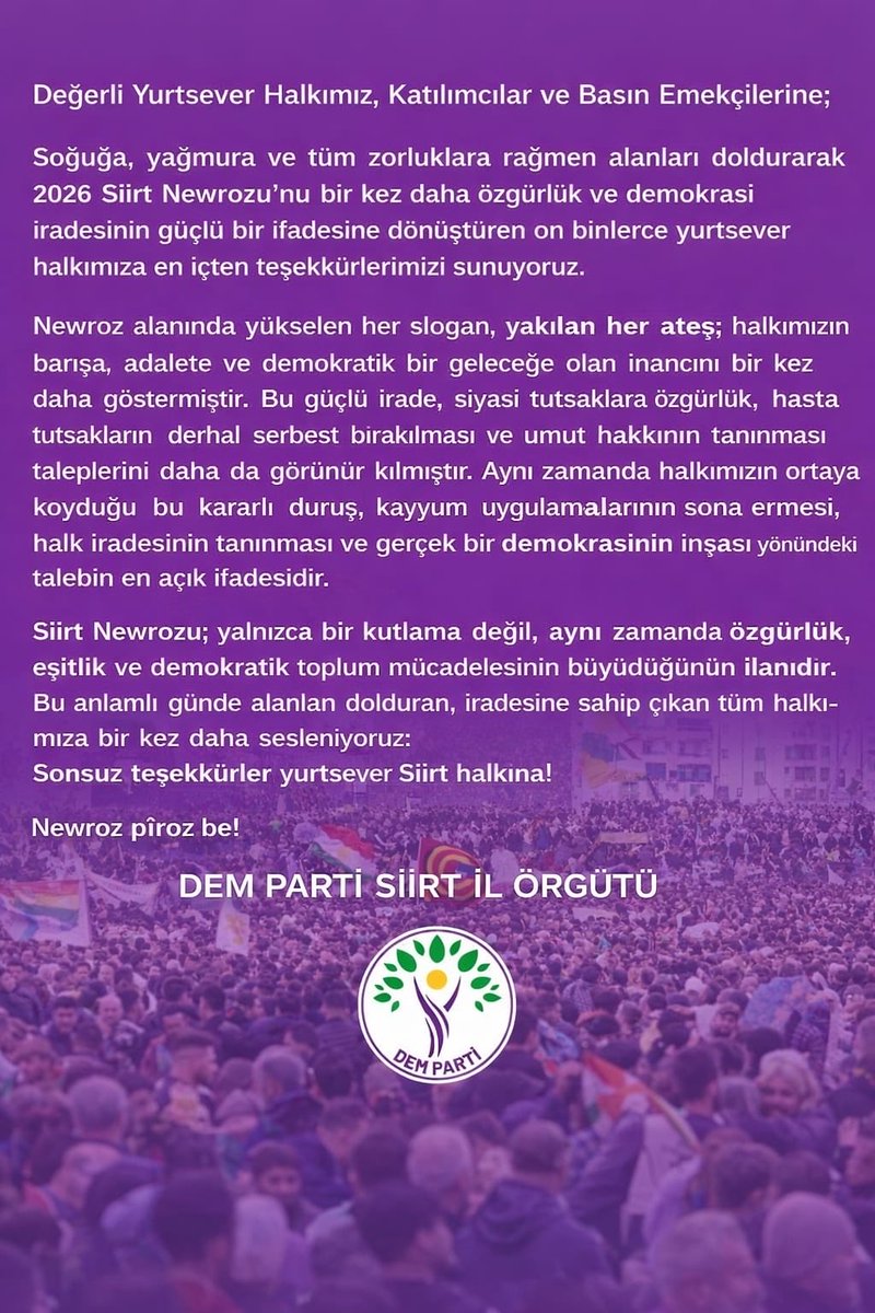 DEM PARTİ SİİRT İL ÖRGÜTÜ (@demsiirt) on Twitter photo 