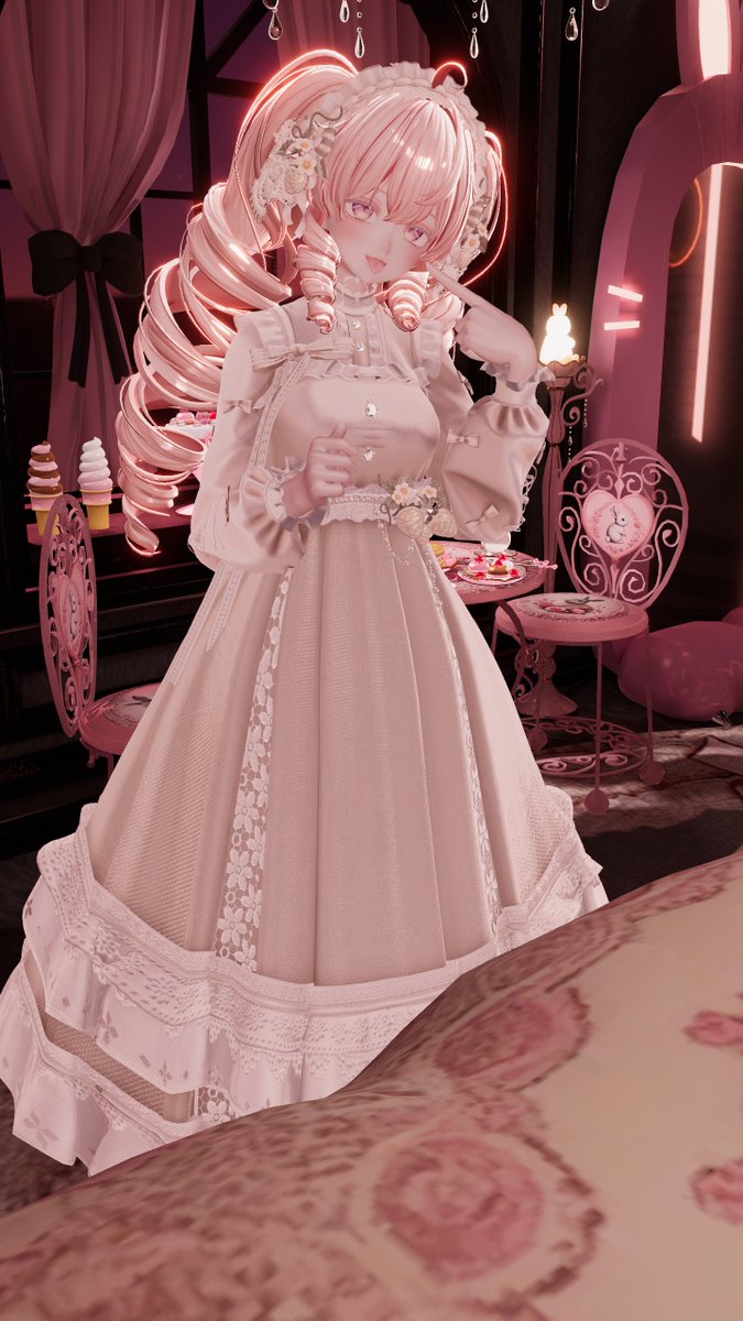 sanavrc's tweet image. プレゼントいただきました😭❤
イベントで春っぽい服が必要だったからうれしい…

元々はミニ丈のワンピなんだけど、無理やりロングにして森羅ちゃんに着せたらお人形みたいなったよ～✨

#YMSTORE
yueby.booth.pm/items/8071682 #booth_pm