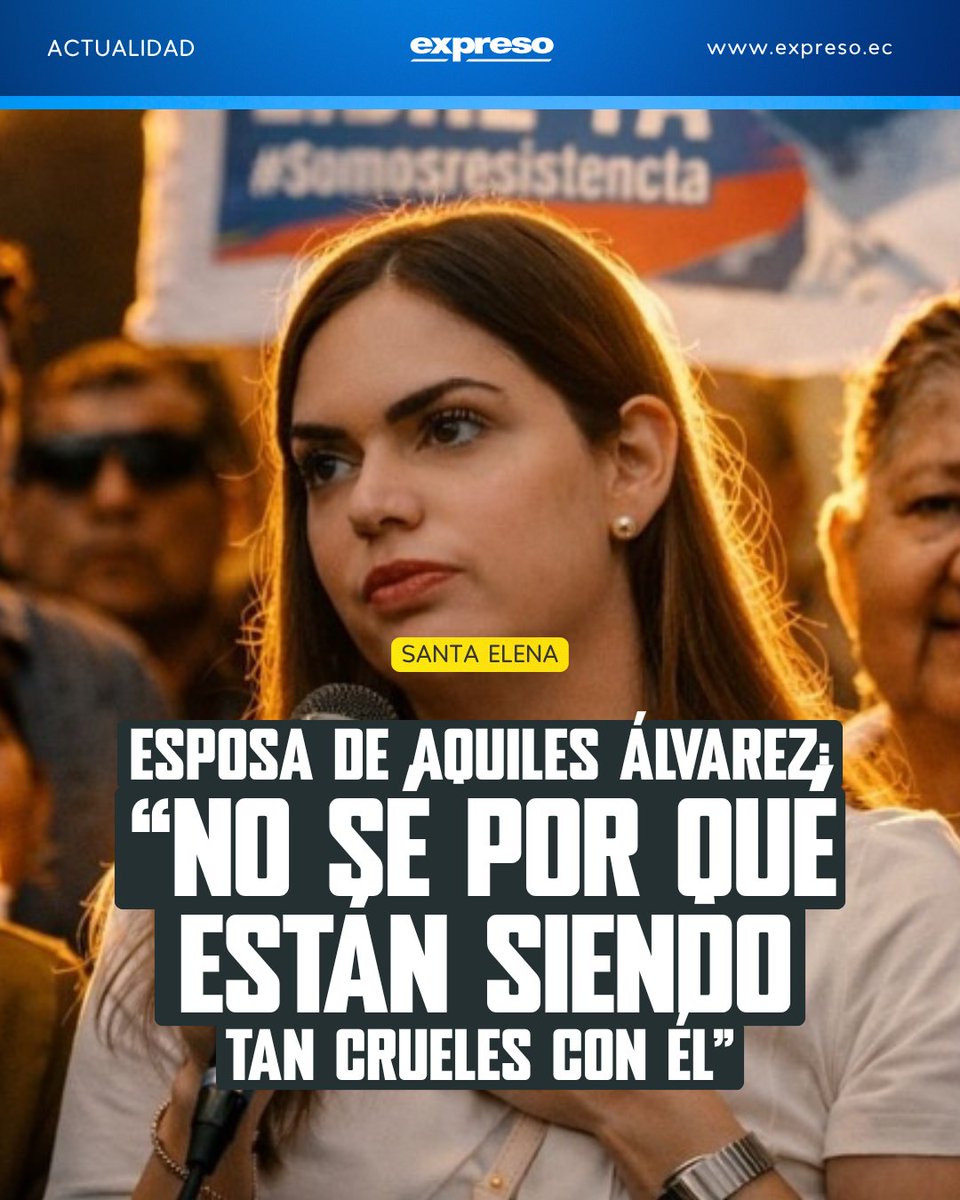 Fiorella Ycaza, esposa de Aquiles Álvarez, cuestiona el proceso contra el alcalde de Guayaquil mientras seguidores piden su libertad en Santa Elena.

Mira todo lo que dijo ella 👉 bit.ly/3PT7fw9