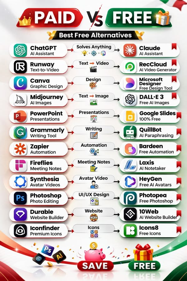 Nas_tech_AI's tweet photo. Paid Vs Free https://t.co/np9gVNmhVl