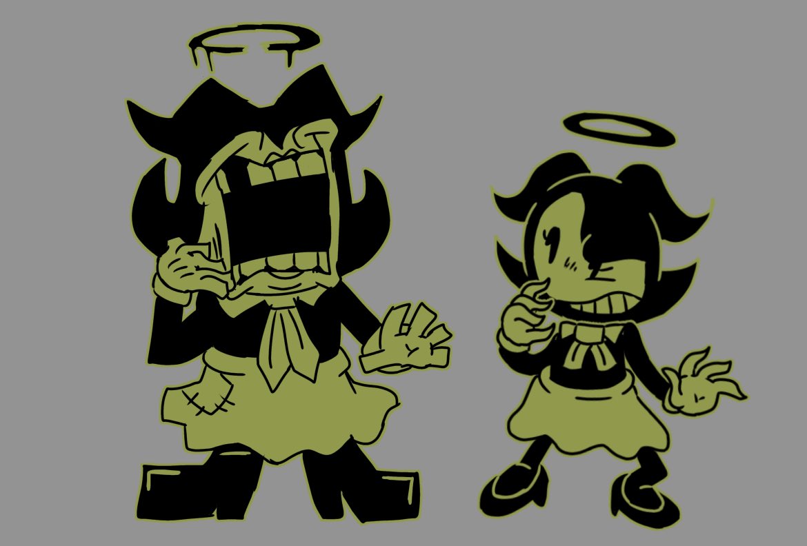 Dunder_Hed's tweet photo. Art I did of Gillian and Azzy 
(F Mix Ollie and Bendy)
@flaconadir 

#bendy #batim #ollie #fnf #fridaynightfunkinmod #fnfremix https://t.co/0aoG2amIQN