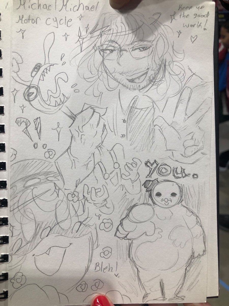 SalLicksYou's tweet photo. I unfortunately forgot to take a picture of the one I did for Alex but to sumirse it was him running away from giant open mouthed Caine trying to eat him while he says “I AM GOD” :3 https://t.co/yGDg3h9rux