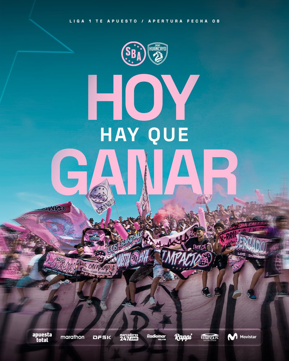 HOY HAY QUE GANAR. 💪

Es momento de levantarnos juntos, con el empeño y el orgullo del Callao. 🩷

🎟️ Adquiere tus entradas en ticketmaster.pe/event/sba-vs-s…

#VamosBoysTodaLaVida #JuntosXElBoys