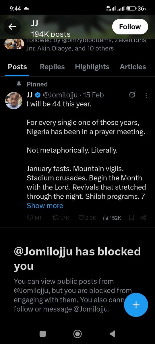 You see how the oloriburuku blocked himself just for telling him the obvious truth.