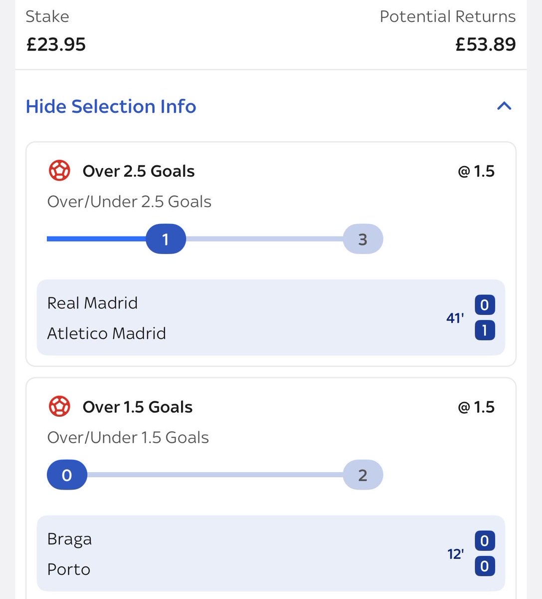 BigBarryTips's tweet photo. No challenge today but a nice double in-play bet to jump on 🤑 https://t.co/oPozFaK3Eu